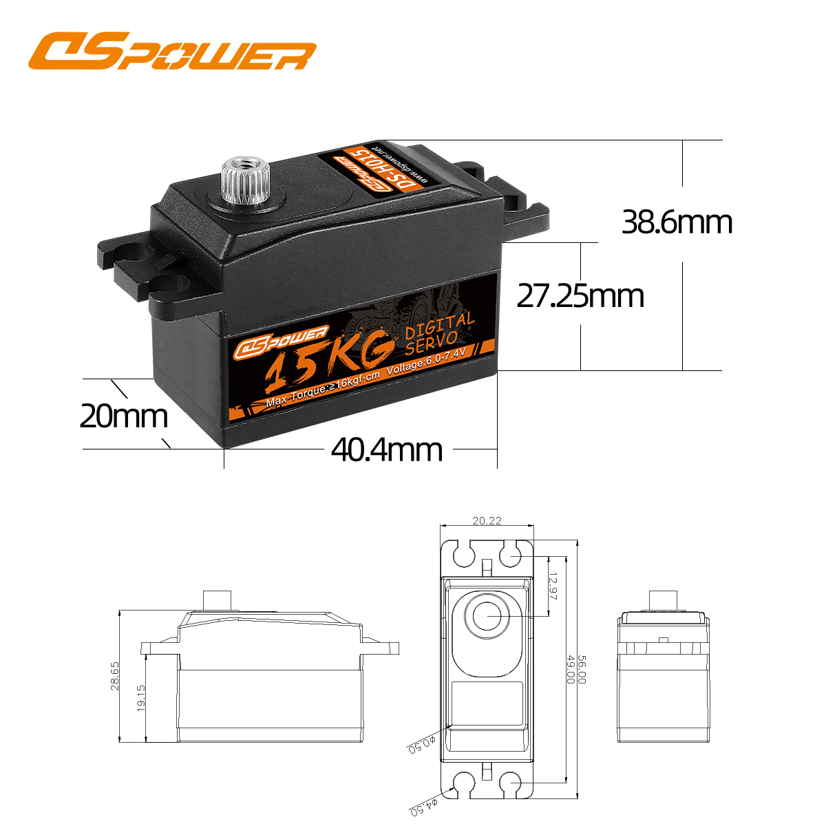 DSpower 15KG Servo numérique à - Rc Helicopter Motor avis et prix
